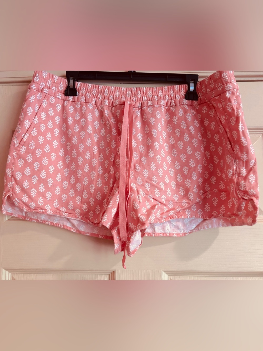 LOFT Coral Pink Floral Drawstring Lounge Shorts 3” Inseam